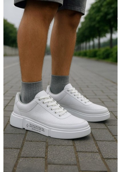 Günlük Erkek Spor Ayakkabı Bağcıklı Dikiş Detaylı Hafif Kalın Yüksek Taban Sneaker MC06