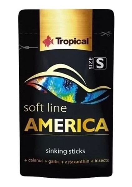 Tropical Softline America Kuzey ve Güney Amerika Balıkları Için Yumuşak Taneli Balık Yemi Small 10 gr