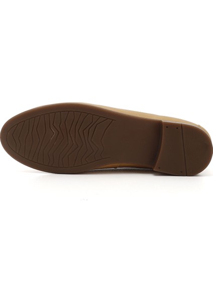 Gön Hakiki Deri Yuvarlak Burun Düz Taban Püsküllü Kadın Babet 24259 indirimleri