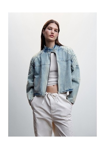 Kot Tarzı Motorcu Ceketi