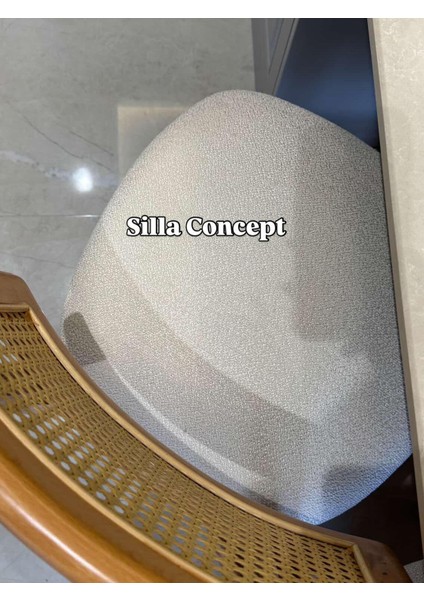 Concept 2'li Zion Bar Sandalyesi Teddy Krem Kumaş Hasırlı Naturel Ahşap Ada Sandalyesi (2 Adet) modelleri