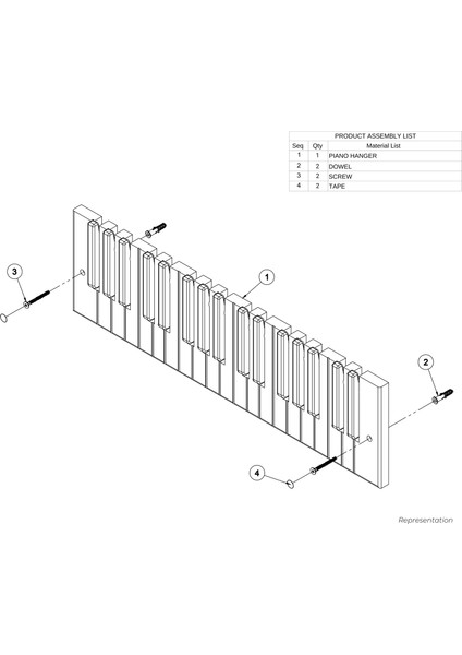 Dekoratif Ahşap 15 Tuşlu Piyano Elbise Askılık; Enstrümantal Çok Amaçlı Müzik, Duvar, Kapı Askı;15x55cm fiyatları