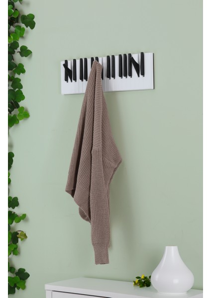Dekoratif Ahşap 15 Tuşlu Piyano Elbise Askılık; Enstrümantal Çok Amaçlı Müzik, Duvar, Kapı Askı;15x55cm indirimleri