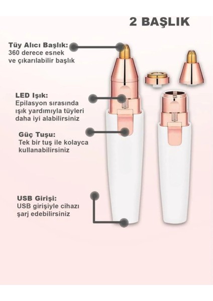 Şarjlı Yüz ve Vücut Çift Başlıklı Epilasyon Seti, Taşınabilir ve Tahriş Etmez fiyatları