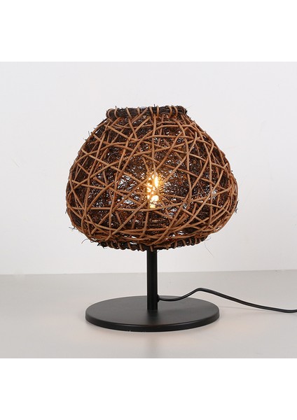 Mylamp Afrika 25X30 Cm. Rattan Masa Lambası (Siyahayaklı) fırsatları