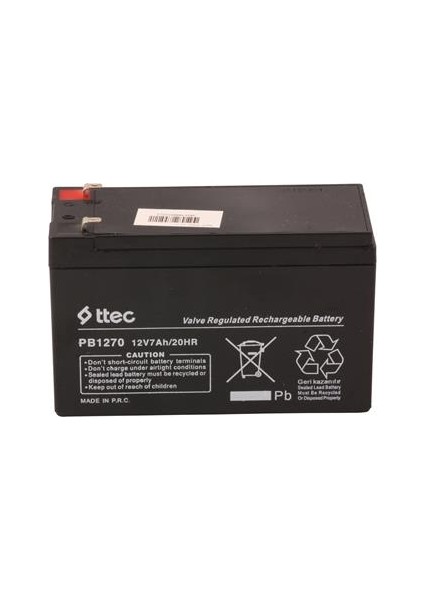 12V 7AH-20HR Base Bakımsız Kuru Akü Alarm-Siren için Ups Uygun Değil 1,75 Kg modelleri