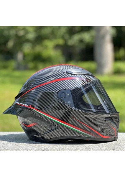 Nitrinos Pista Gpr Dot Sertifikalı Karbon Görünümlü Tam Koruma Motosiklet Kaskı M Ebat fiyatları