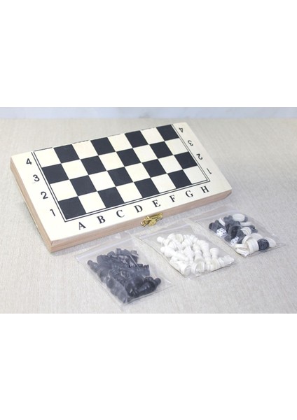 Ahşap Satranç ve Tavla Seti