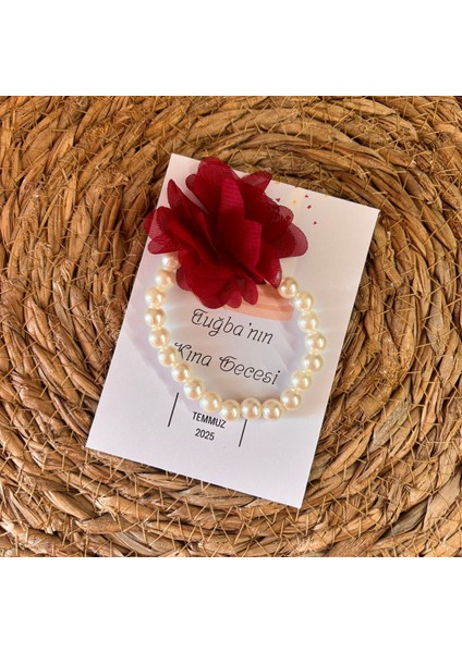 Nedime Bilekliği Çiçekli Incili Hediye- Düğün, Kına, Nedime, Bride Hediyelikleri - 25 Adet fiyatları