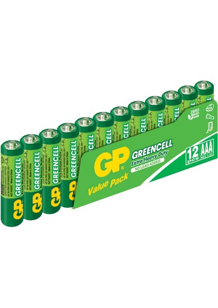 Greencel R03 AAA Boy İnce Çinko Kalem Pil 12'li Paket GP24G-VS12
