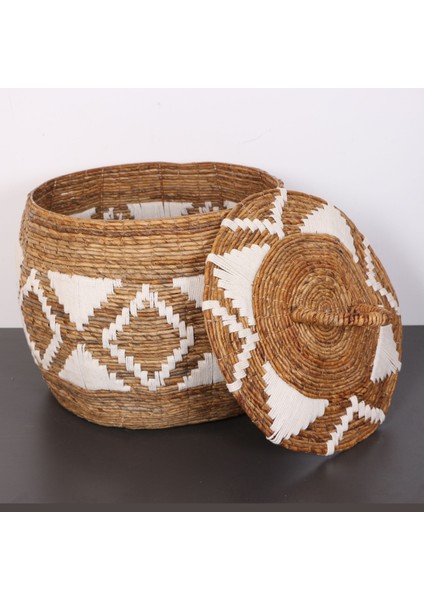 Mylamp Iskit Makrome ve Doğal Abaka - Kapaklı Sepet 53X43 cm modelleri