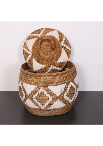 Mylamp Iskit Makrome ve Doğal Abaka - Kapaklı Sepet 53X43 cm indirimleri