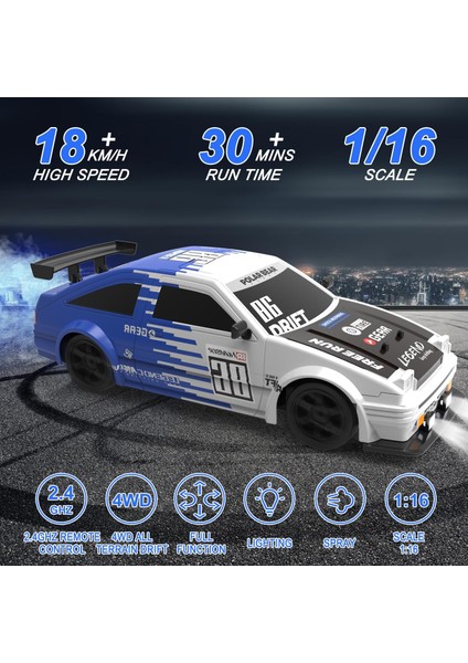 Rc Drift Car Remote Control Toy Rally Sport Car 1:16 4WD 18KM/H High Speed Model fiyatları