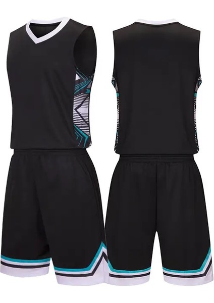 Çocuk Basketbol Forması Hızlı Kuruyan Eğitim Üniforma Çocuk Spor Giyim Kiti Erkek ve Kız Arkadaşlar Spor Takım Elbise Kıyli: A95-SIYAH/ÇOCUK Boyutu: 3xs (95-115CM) (Yurt Dışından)