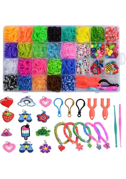 Yaratıcı Renkli Tezgah Bantları Set Bileklik Yapmak Kit Dıy Lastik Bant Dokuma Bilezikler Zanaat Oyuncakları Için Doğum Günü Hediyeleri Renk: Standart Versiyon (M) (Yurt Dışından)