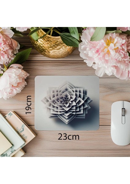 Açık Gri Arka Plan Üzerine Elmas Formu Mouse Pad - 19X23 cm 2 mm Dikdörtgen Ithal Baskılı Mouse Pad