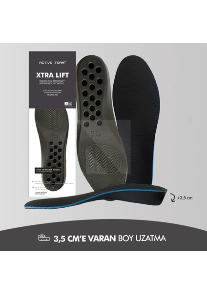 BU01 - 3,5 cm Boy Uzatıcı | Gizli Topuk Yükseltici, Yastıklamalı Boy Uzatma İç Tabanlık