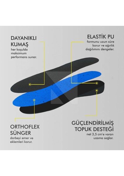 BU01 - 3,5 cm Boy Uzatıcı | Gizli Topuk Yükseltici, Yastıklamalı Boy Uzatma İç Tabanlık modelleri