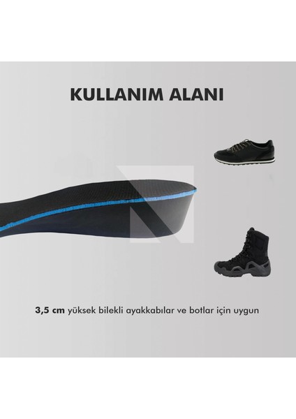BU01 - 3,5 cm Boy Uzatıcı | Gizli Topuk Yükseltici, Yastıklamalı Boy Uzatma İç Tabanlık