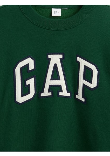 Kadın Koyu Yeşil Relaxed Gap Logo Sweatshirt modelleri