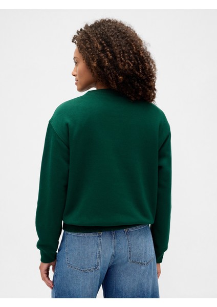Kadın Koyu Yeşil Relaxed Gap Logo Sweatshirt fırsatları