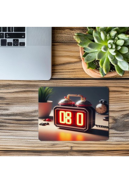 LED Sayılı Alarm Saati Mousepad – Kırmızı Işık - 19X23 cm 2 mm Dikdörtgen Ithal Baskılı Mouse Pad modelleri