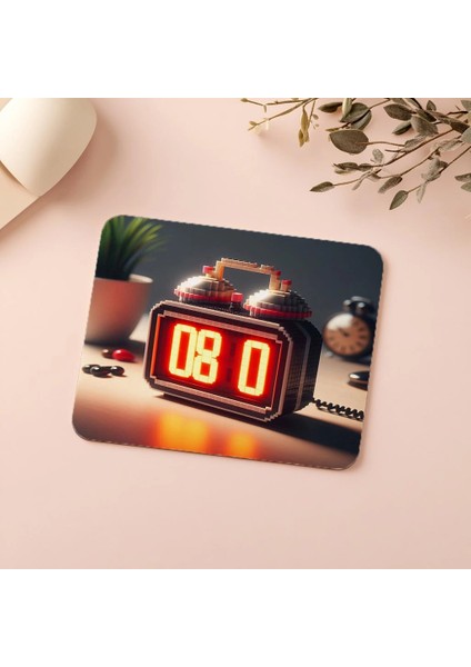 LED Sayılı Alarm Saati Mousepad – Kırmızı Işık - 19X23 cm 2 mm Dikdörtgen Ithal Baskılı Mouse Pad indirimleri