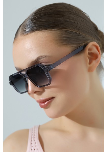 Kadın Retro Kare Gri UV400 Güneş Gözlüğü 23001-1 C5 fiyatları