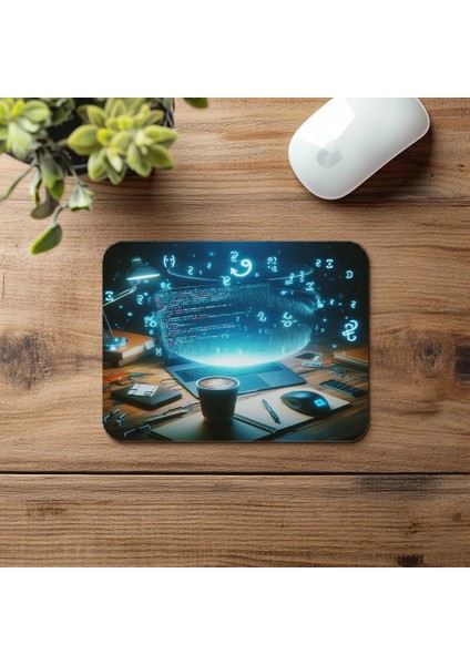Mavi Işıkta Karanlık Komut Dizili Mousepad - 19X23 cm 2 mm Dikdörtgen Ithal Baskılı Mouse Pad fırsatları