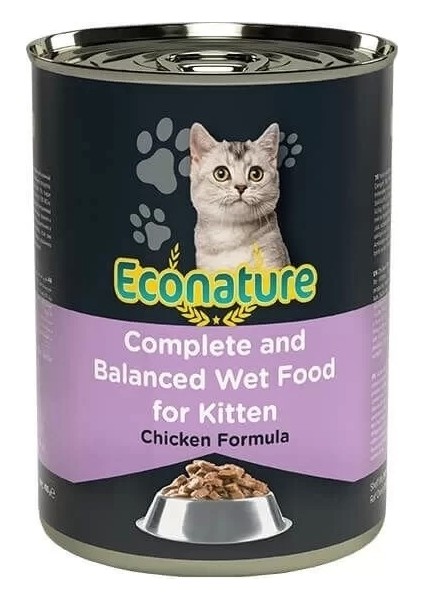Econature Kitten Tavuklu Yavru Konserve Kedi Maması 400 gr