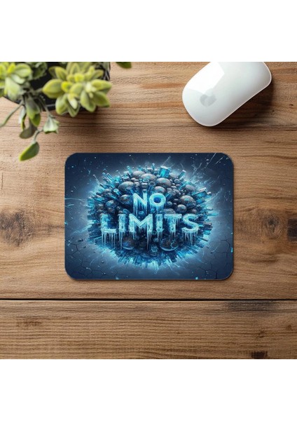 No Limits Yazılı Mavi Işık Tüplü Mousepad - 19X23 cm 2 mm Dikdörtgen Ithal Baskılı Mouse Pad fırsatları