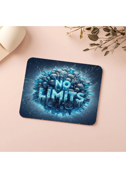 No Limits Yazılı Mavi Işık Tüplü Mousepad - 19X23 cm 2 mm Dikdörtgen Ithal Baskılı Mouse Pad indirimleri
