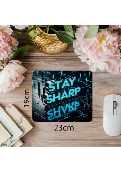 Siyah Parlak Zeminli Netlik Temalı Mouse Pad - 19X23 cm 2 mm Dikdörtgen Ithal Baskılı Mouse Pad