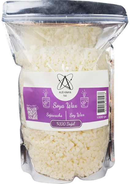 Soya Wax Mum Hammaddesi | 1. Mumlar Yapın | 1 Kg Pakette