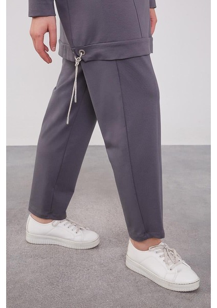 140254 Göğüs Kısmı Cep Detaylı Omuz Taş Detaylı Etek Ucu Ip Detay 2'li Spor Takım Qks modelleri