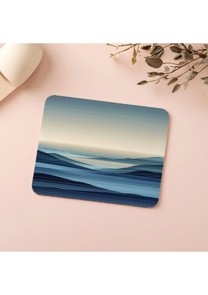 Mavi Tonlarda Soyut Manzara Mouse Pad - 19X23 cm 2 mm Dikdörtgen Ithal Baskılı Mouse Pad indirimleri
