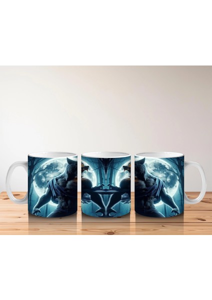 Dolunay Önünde Büyü Yapan Cadı Figürlü Mistik Cadılar Bayramı Baskılı Kupa Bardak indirimleri