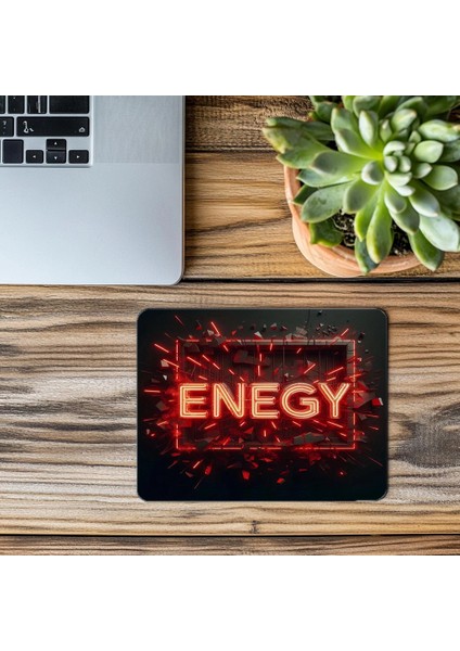 Energy Yazılı Kırmızı Neon Mouse Pad - 19X23 cm 2 mm Dikdörtgen Ithal Baskılı Mouse Pad modelleri