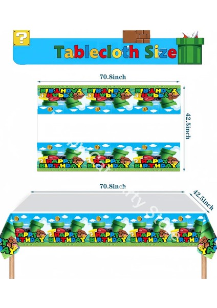 Mario Masa Örtüsü Doğum Günü Partisi Tek Kullanımlık Masa Bezi Süper Bros Masa Örtüsü Bebek Duş Çocukları Parti Malzemeleri Destek: Masa Örtüsü/boyut: 1pcs (Yurt Dışından)