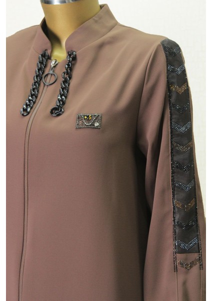 1016 Önden Fermuarlı Örganze Taşlı Giy Çık Kap Qys Kap #24-05# modelleri