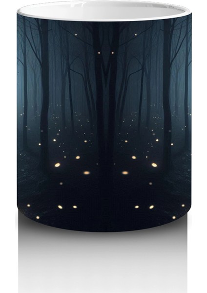 Loş Işıklı Terkedilmiş Koridor Figürlü Korku Temalı Baskılı Kupa Bardak modelleri