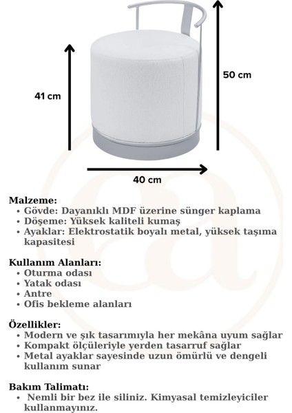 Pufi Puf Siyah Metal Çerçeveli Keten Çok Amaçlı Dekoratif Oturak, Makyaj Oturağı,montajsız Puf Bench fırsatları