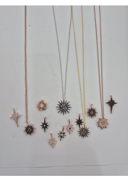 Rose Altın Kaplama Gümüş Kutup Yıldızı Kolye indirimleri