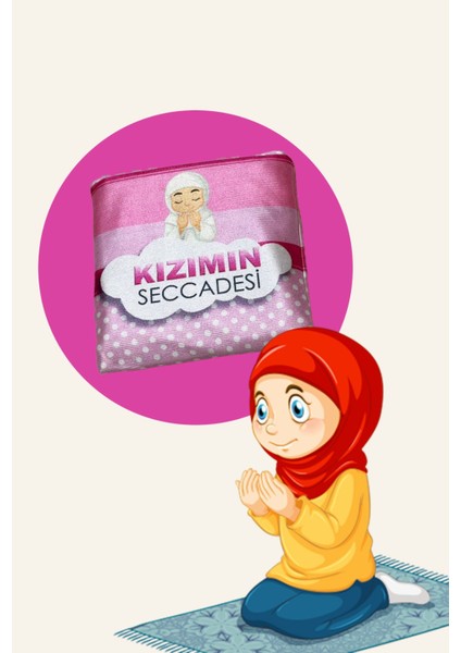 Oğlumun Kızımın Seccadesi Çantalı Çocuk Namazlık Ilk Seccadesi Namaza Alıştırma 45X90CM + Tesbih modelleri