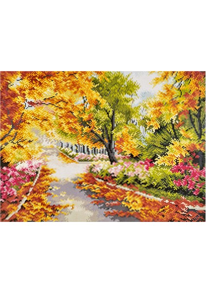 Goblen Etamin İşleme Seti 40 x 50 cm Ağaçlık Yol Deseni