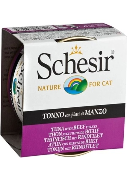 Schesir Ton Balık ve Sığır Etli Jöleli Konserve Kedi Maması 85 gr