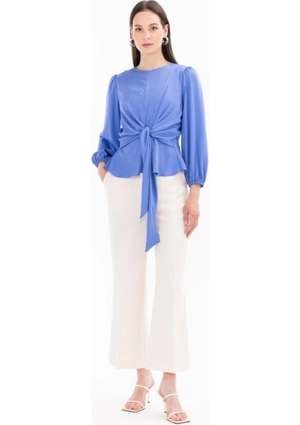 10013 Önü Bağlamalı Şık Bluz Qys Bluz #24-05#