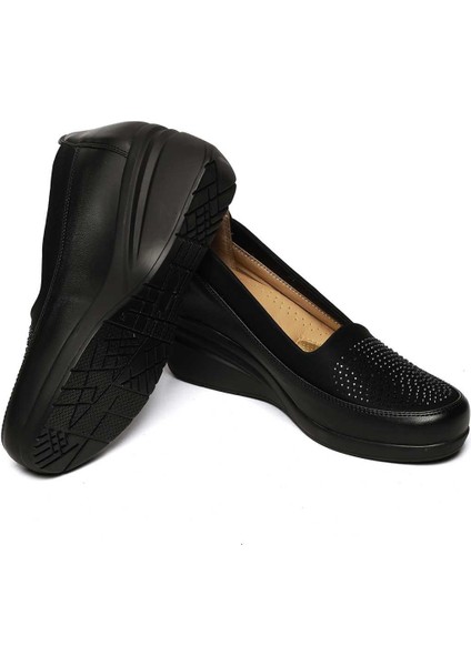 Bağcıksız Streç Detaylı Taşlı Poli Taban Comfort 018-529 Kadın Ayakkabı fırsatları
