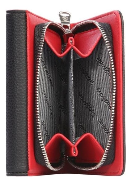 Küçük Boy Mıknatıslı Kadın Cüzdan/portföy – 65297 - Siyah/kırmızı fiyatları