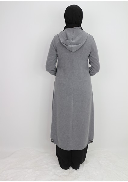 2130 Kapişonlu Kol Ucu Lastikli Önü Fermuarlı Yanları Lastik Detaylı Kapişonu Zincirli Giy-Çık Kap #02-25# fırsatları